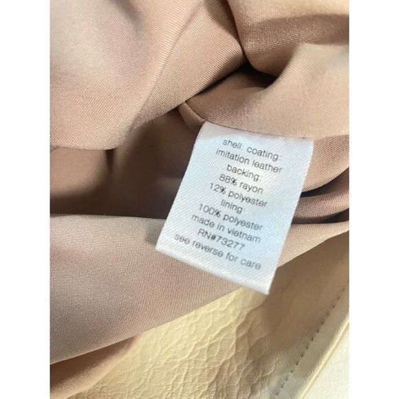 Elizabeth and James Vegan Faux Leather Cream Moto Jacket size small - Picture 6 of 7